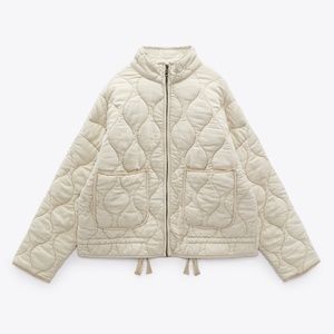 ZARA | Cream / beige quilted jacket